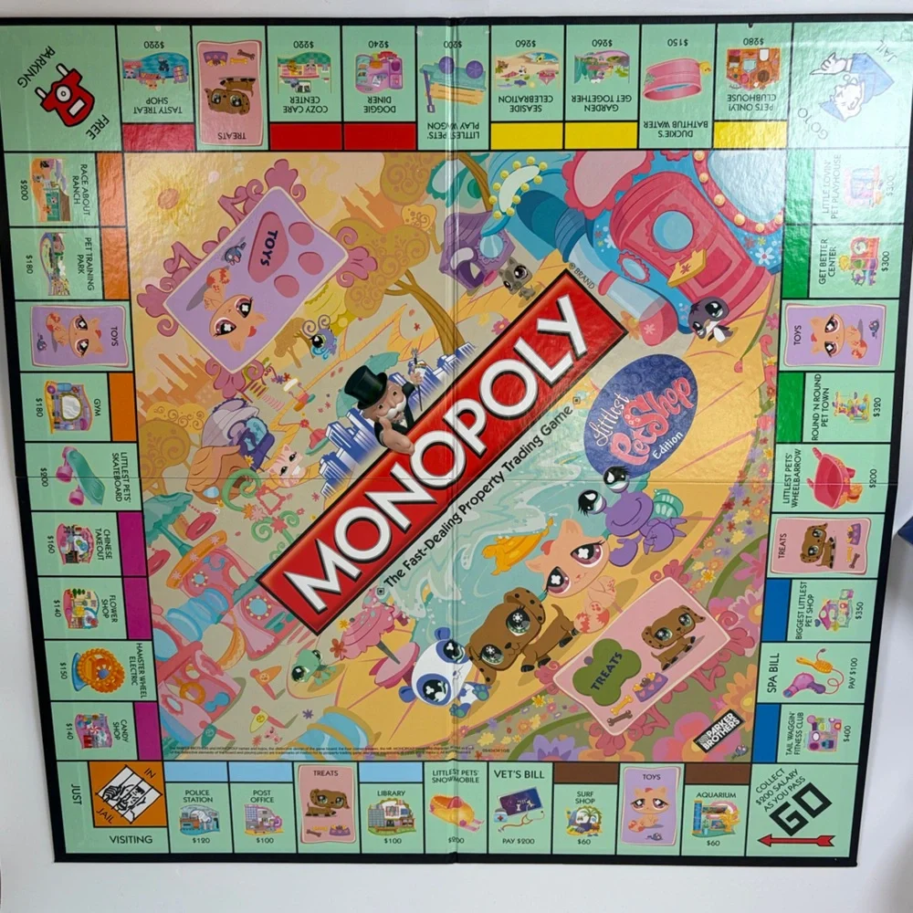 Monopoly Littlest Pet Shop Edition 2008 COMPLETE‎ w/ 4 Pets